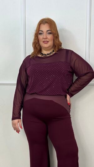 Μπλούζα με Διαφάνεια & Strass (04102601)
